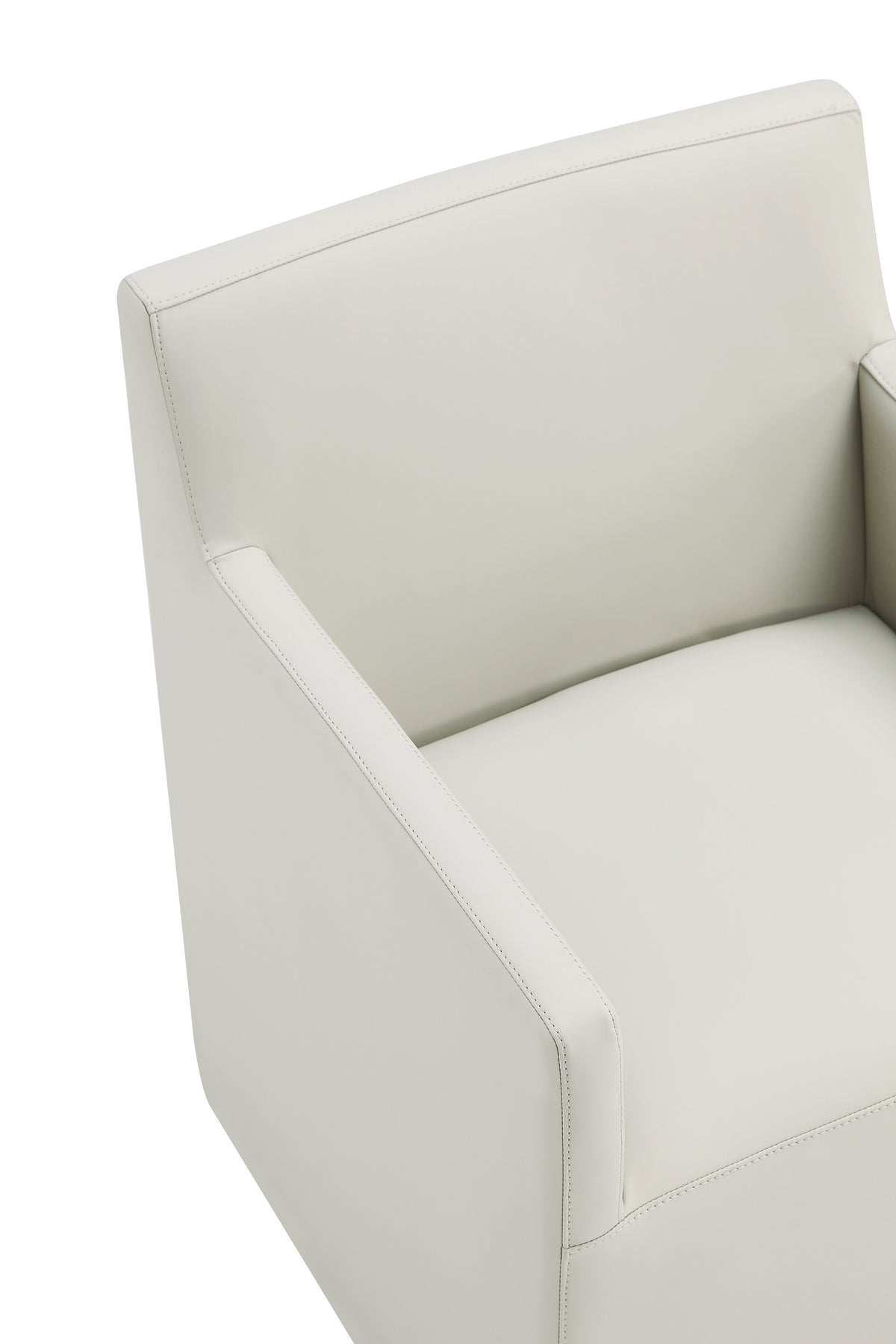 Anna Square Vegan Leather Armchair in Stone