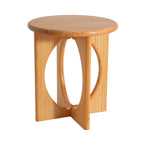 Natural Pine Wood Round End Table