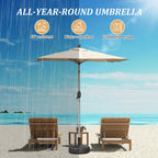 Rectangle Patio Umbrella with Crank Lift and Tilt Function