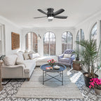 42 Inch Flush Mount Ceiling Fan with LED Light 22W and Remote Control