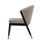 Ola Wood Chenille Dining Chair in Stone