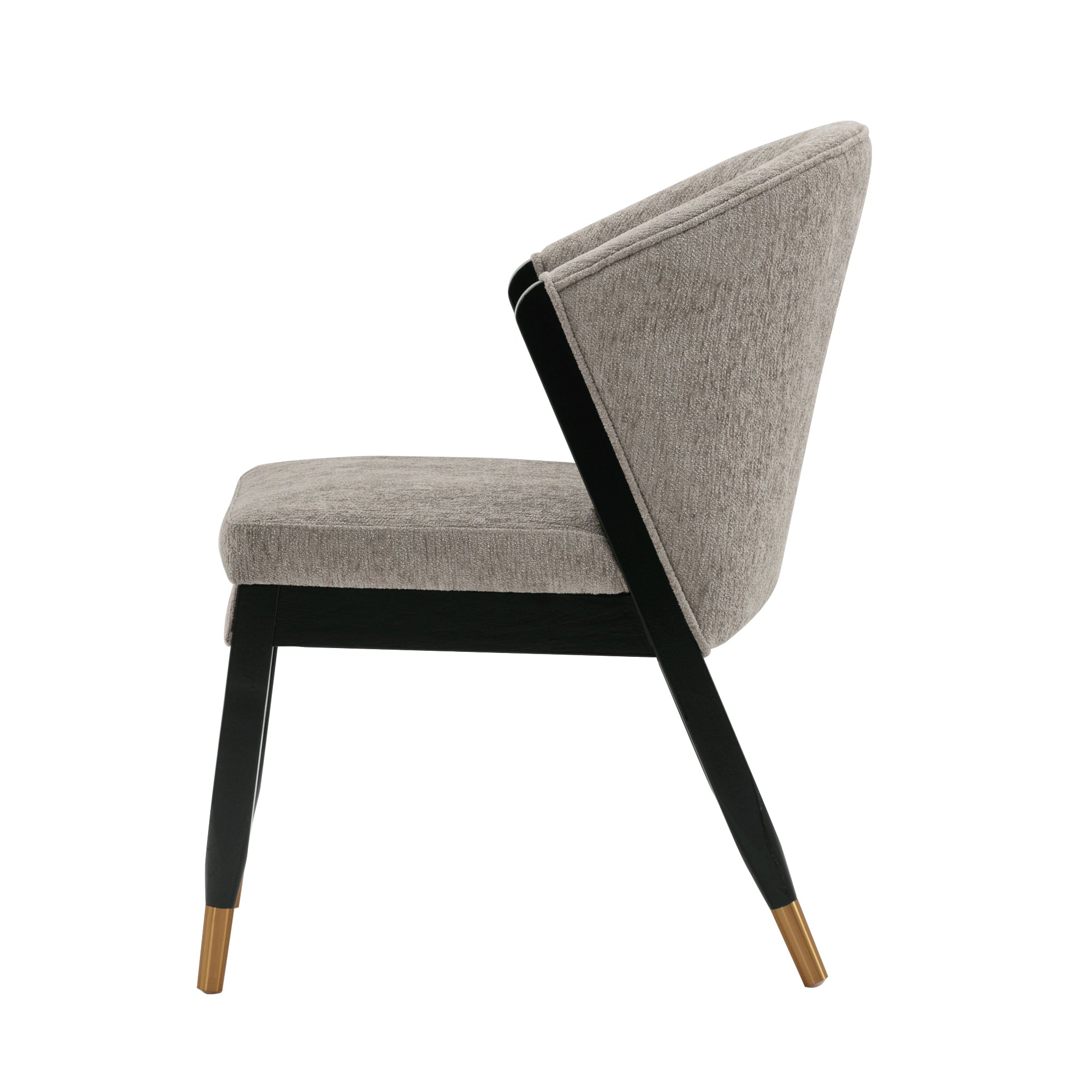 Ola Wood Chenille Dining Chair in Stone