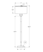 60"H Nickel Metal Floor Lamp
