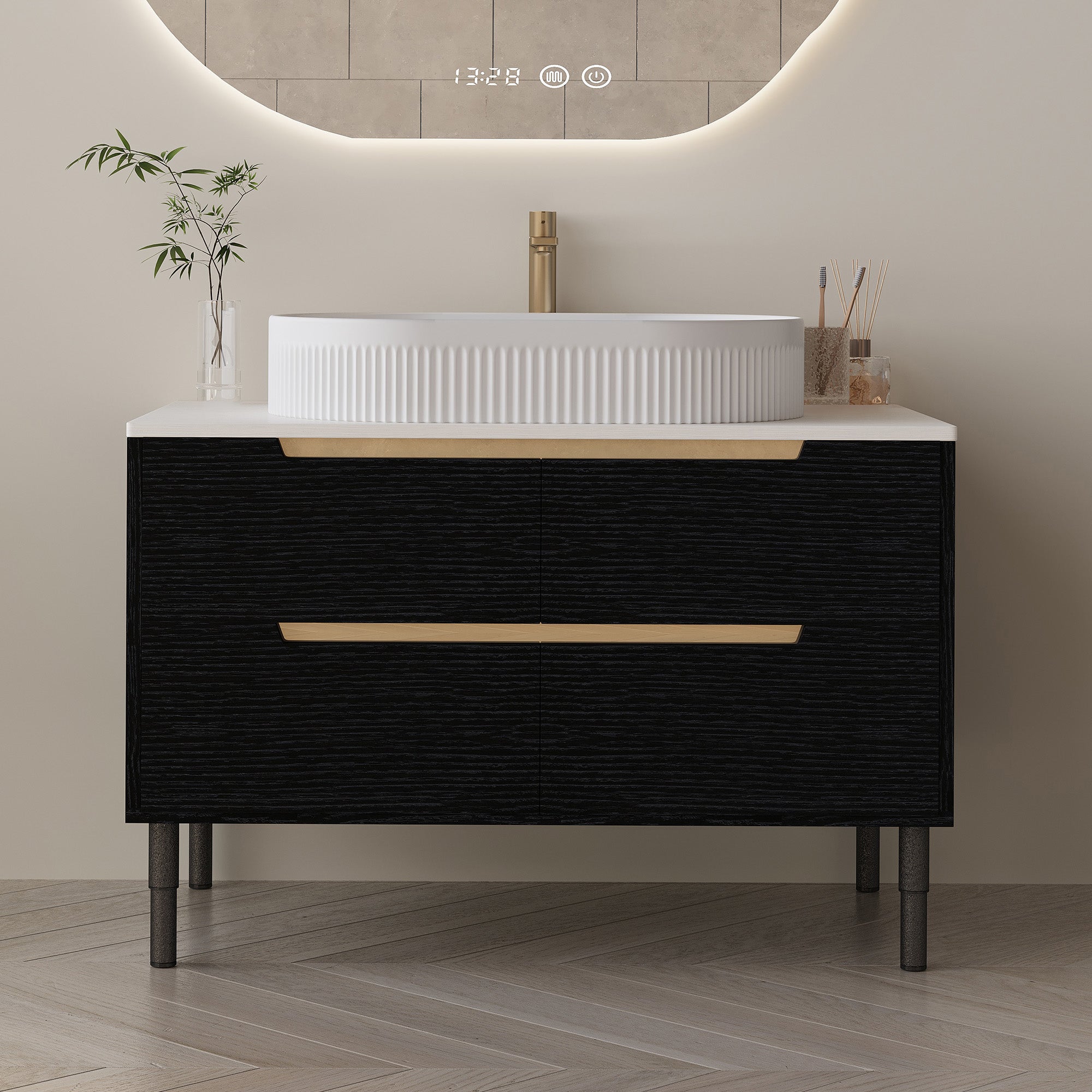 36 Inch Bathroom Vanity with Ceramic Integrated Sink