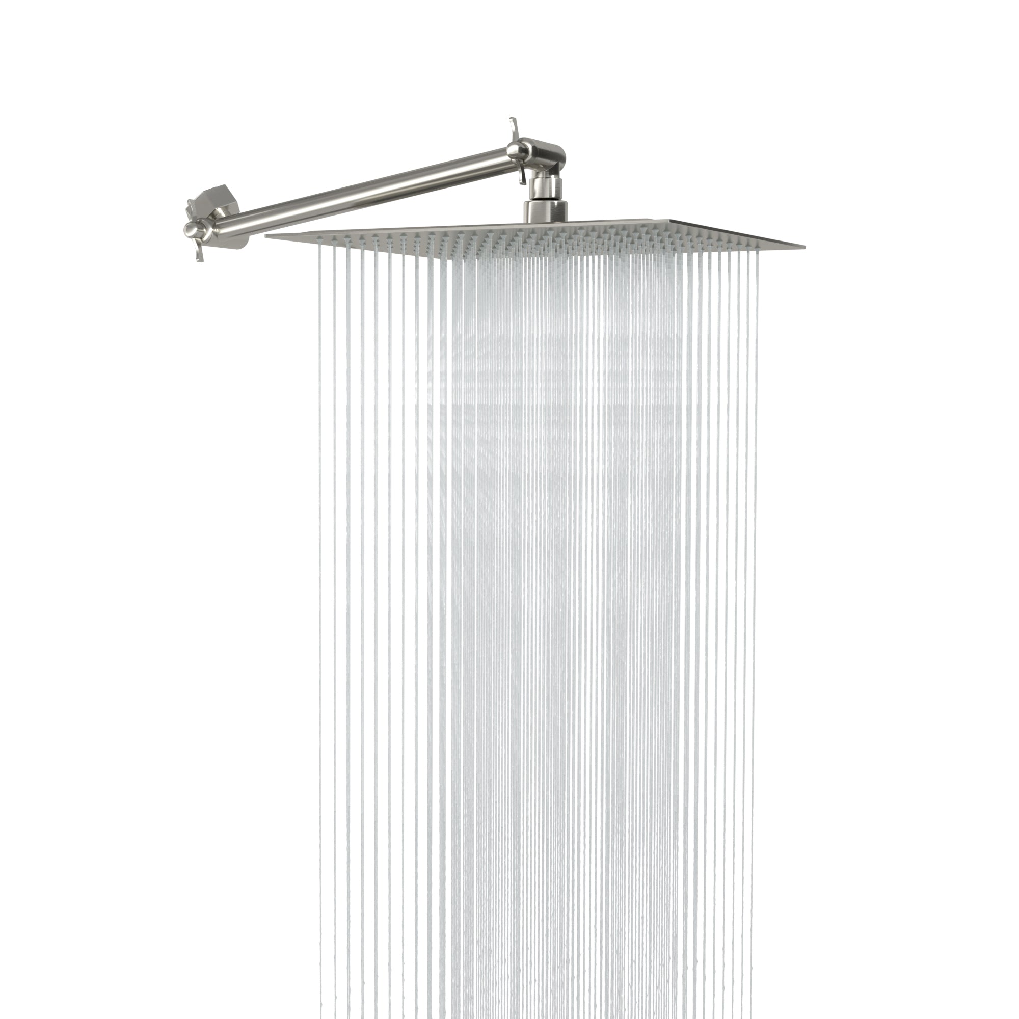 Rain Shower Head With Shower Arm (10 Inch Square, Brushed Nickel)
