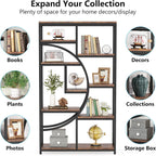 68.89" Height Industrial 5-Tier Rustic Brown Etagere