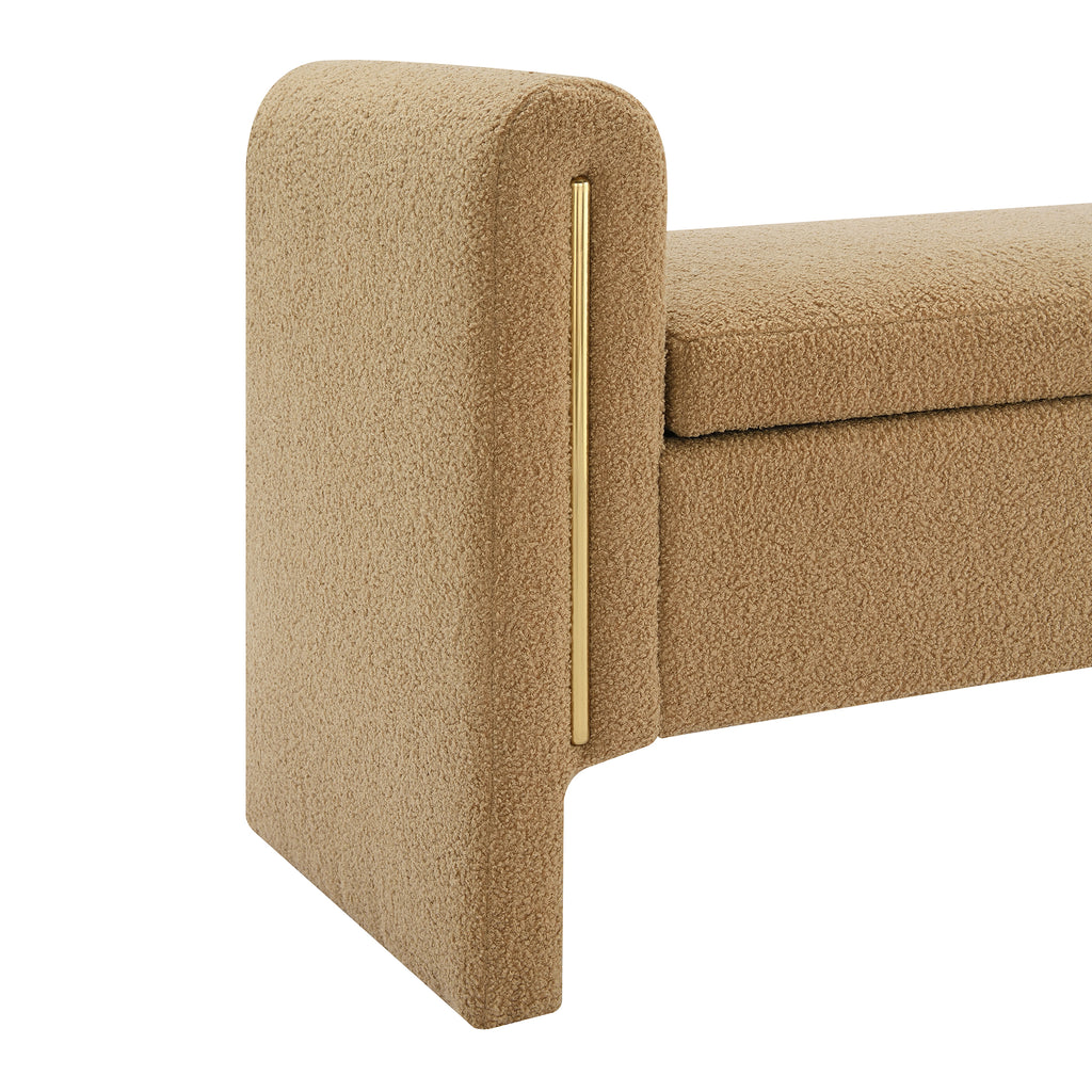 Modern Teddy Bed End Bench with Arms and Storage