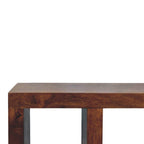 Solid Wood Orion Curved Media Unit, 3 Open Slots, Chestnut