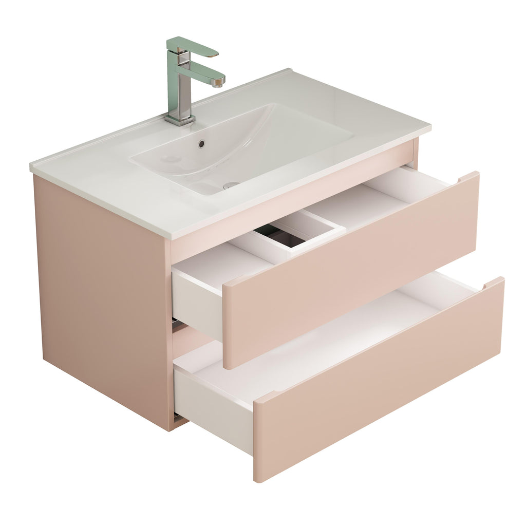 32-Inch Wall-Mounted Bathroom Vanity With Sink Combo