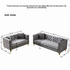 Chesterfield Velvet Sofa - 3+2 Seater Deep Seat Sofa