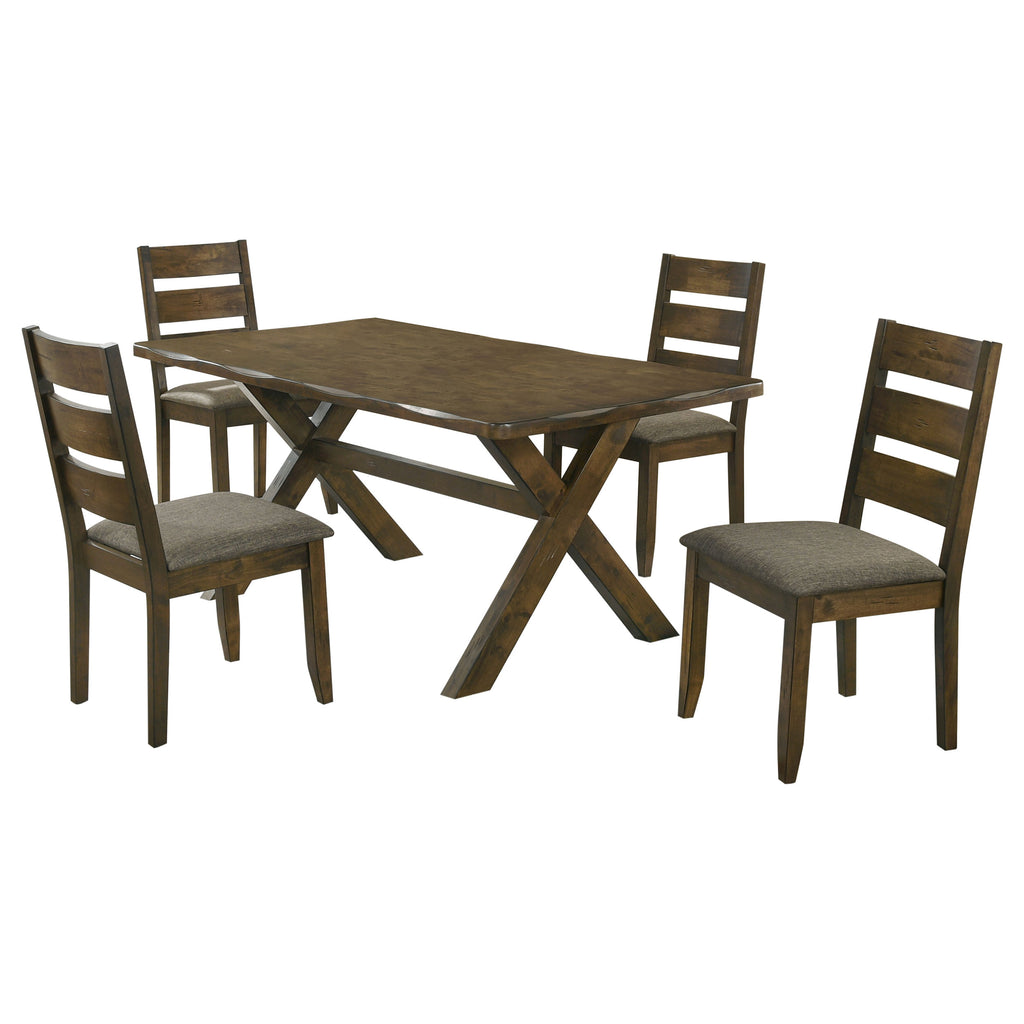 Gawain Rustic Knotty Nutmeg 5-Piece Dining Set