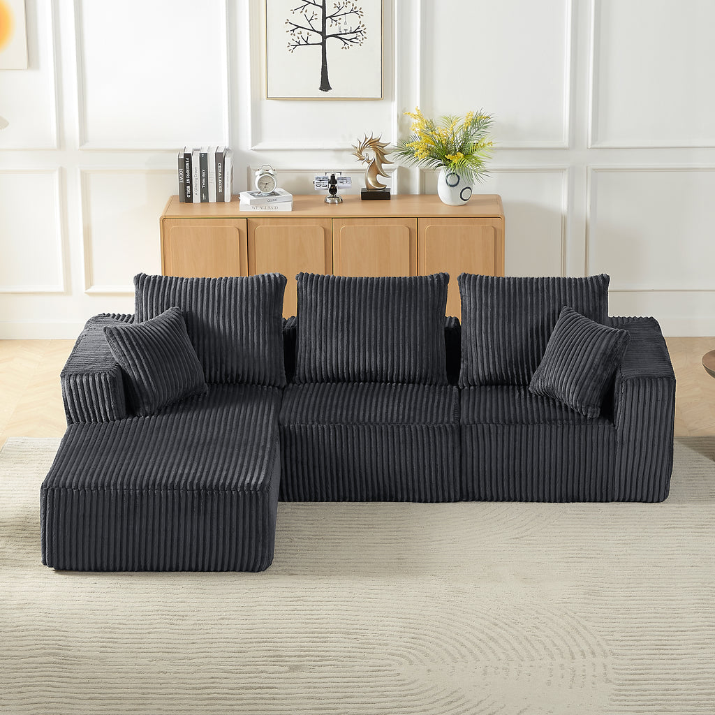 Modular Sectional Sofa - Modern Corduroy Cloud Couch