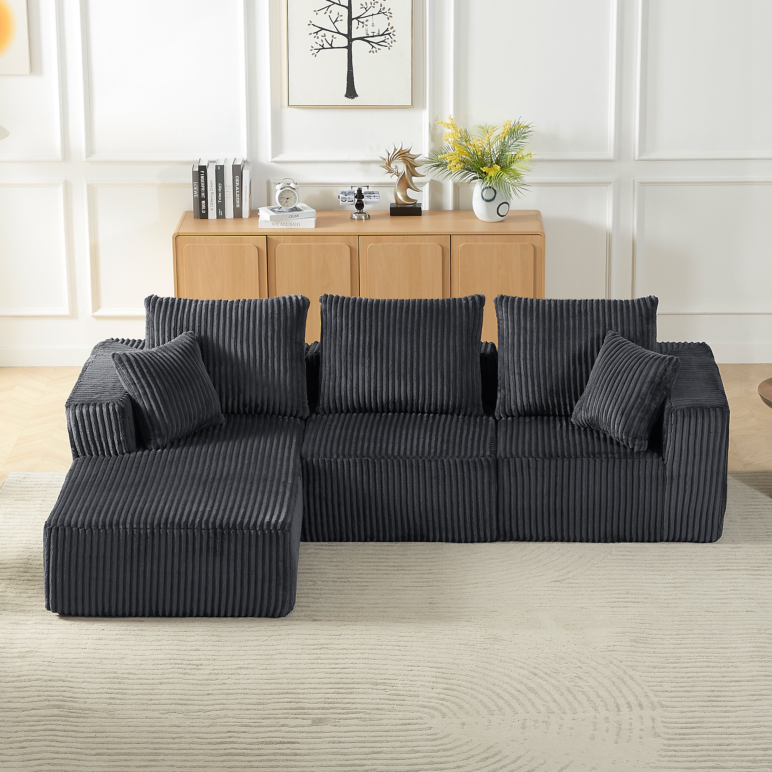 Modular Sectional Sofa - Modern Corduroy Cloud Couch