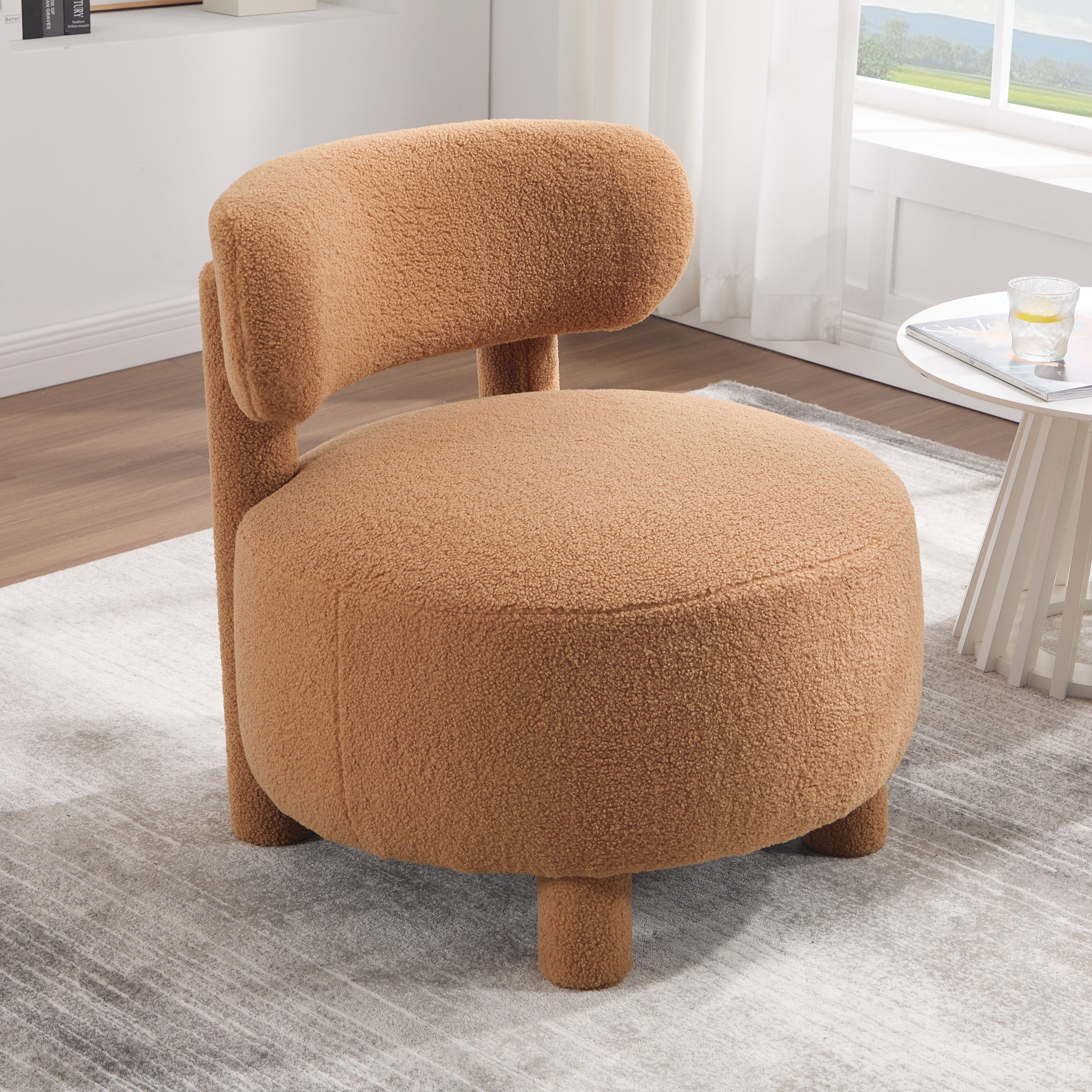 Teddy Fabric Armless Accent Chair