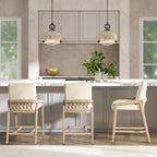 Arizona 25.5" Solid Ash Wood Upholstered Counter Stool