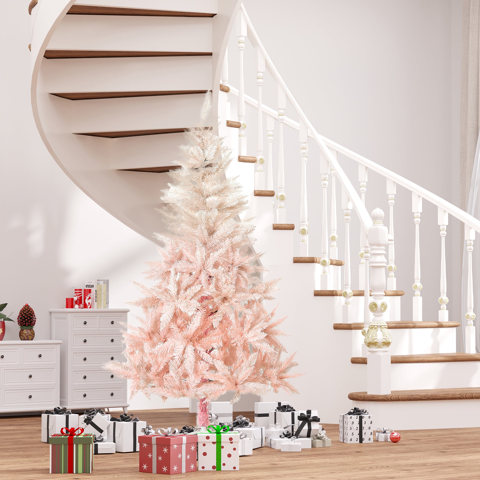 HOMCOM 7ft Unlit Spruce Artificial Christmas Tree with Realistic Branches