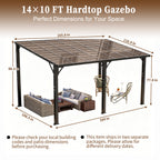 14x10 FT Hardtop Gazebo