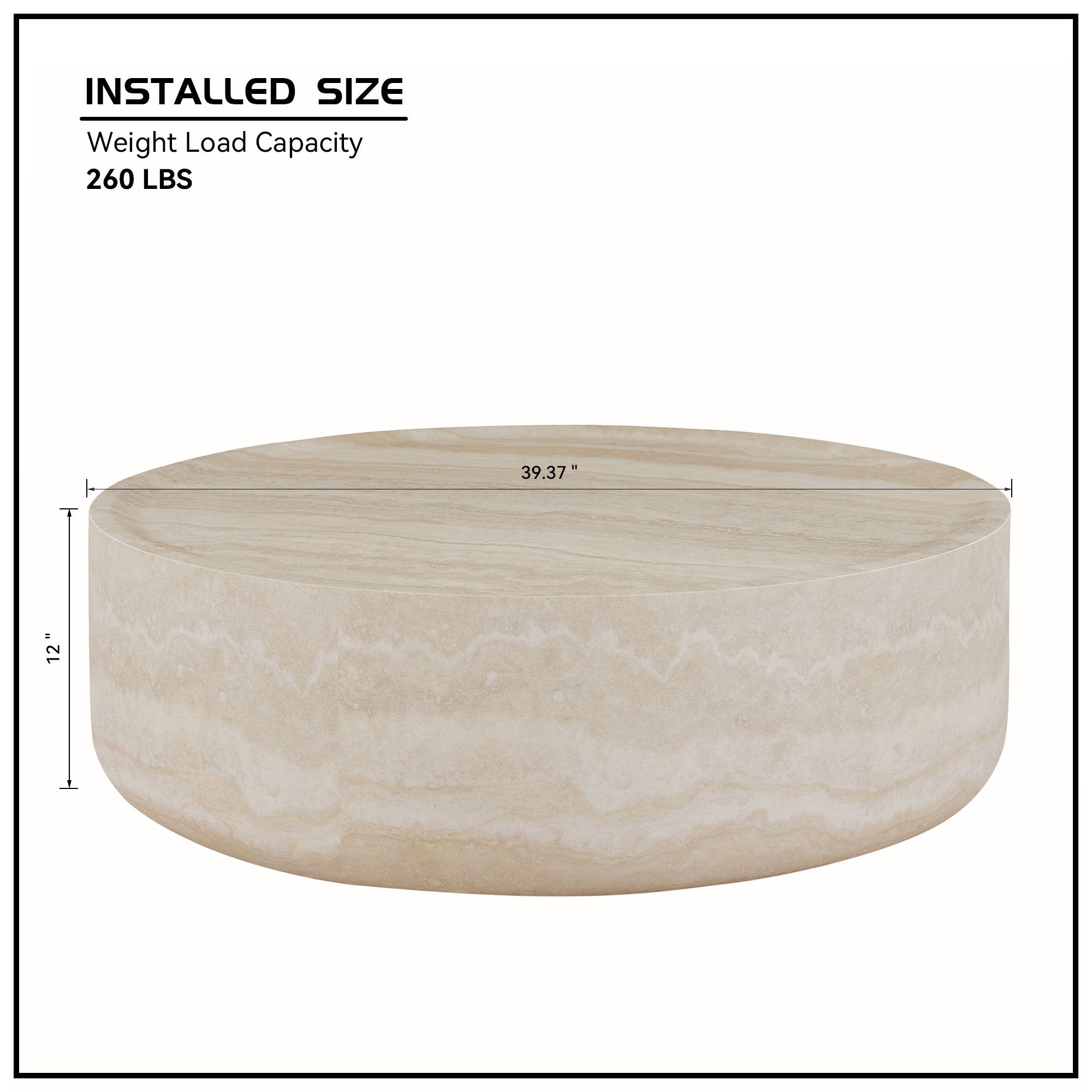 39.37'' Faux MARS Pattern Round Coffee Table