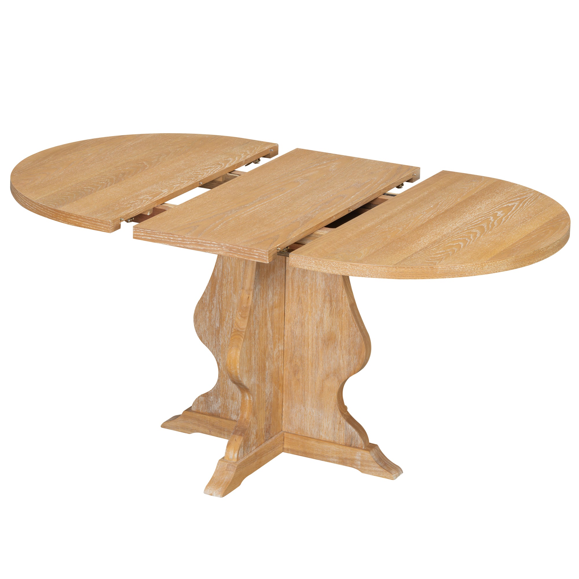 TREXM Farmhouse 5-Piece Dining Table Set with 4 Upholstered Chairs