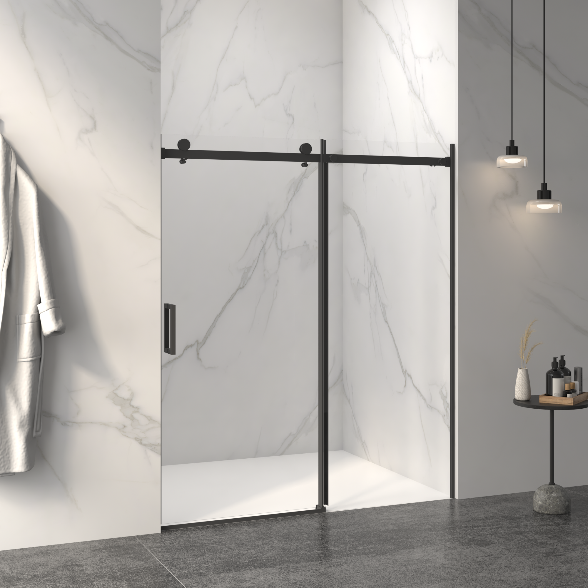 Frameless Sliding Shower Door - 56-60"W x 72"H