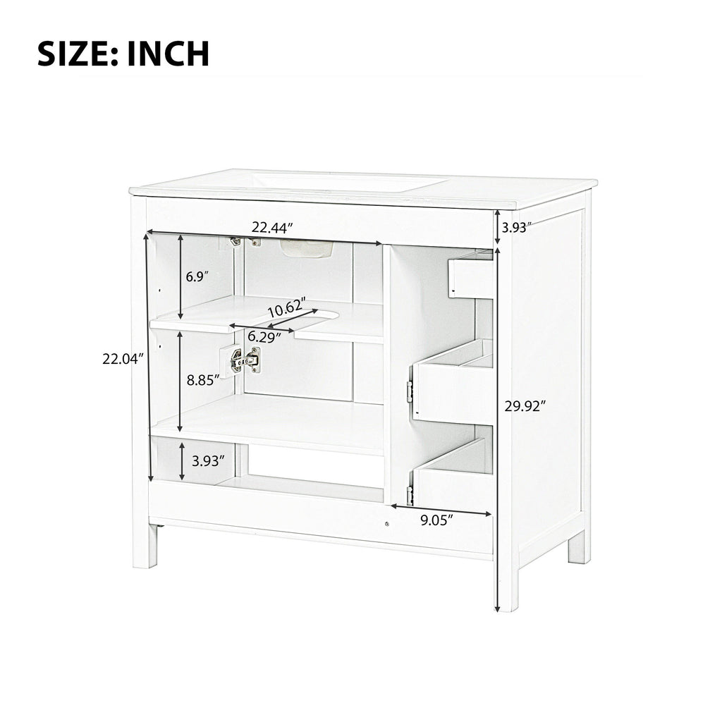 36" Bathroom Vanity with Sink Top