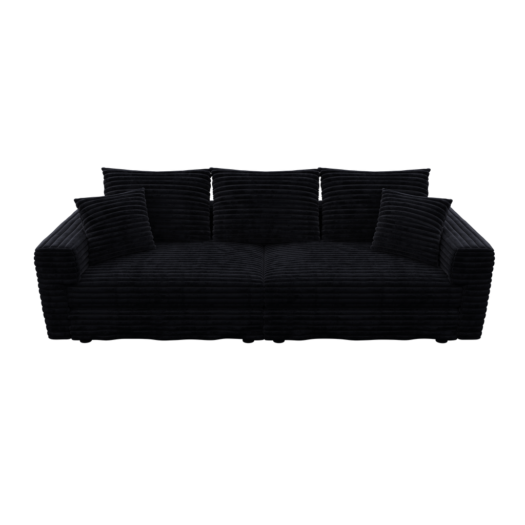 82.7" Plush Corduroy 3-Seat Sofa