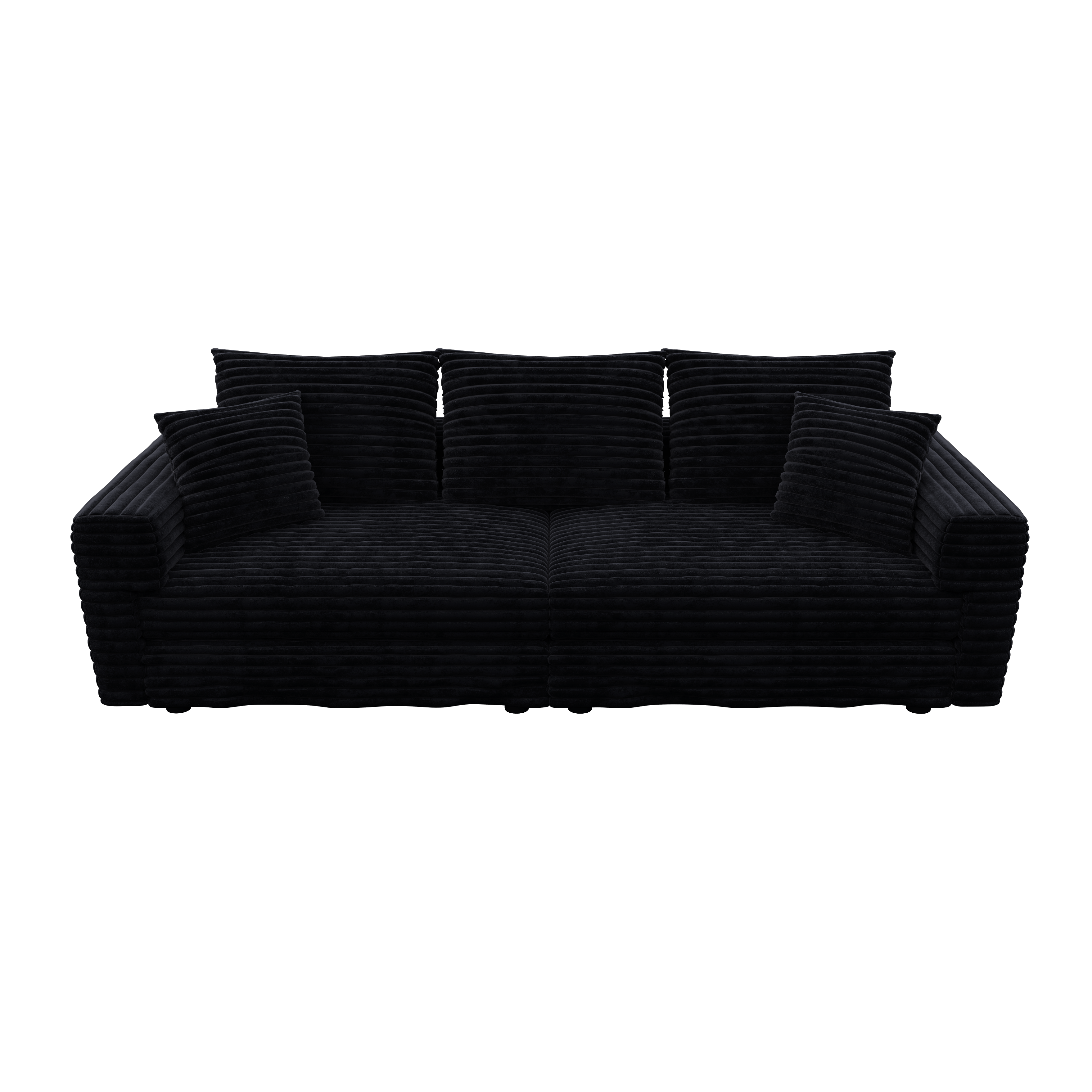 82.7" Plush Corduroy 3-Seat Sofa