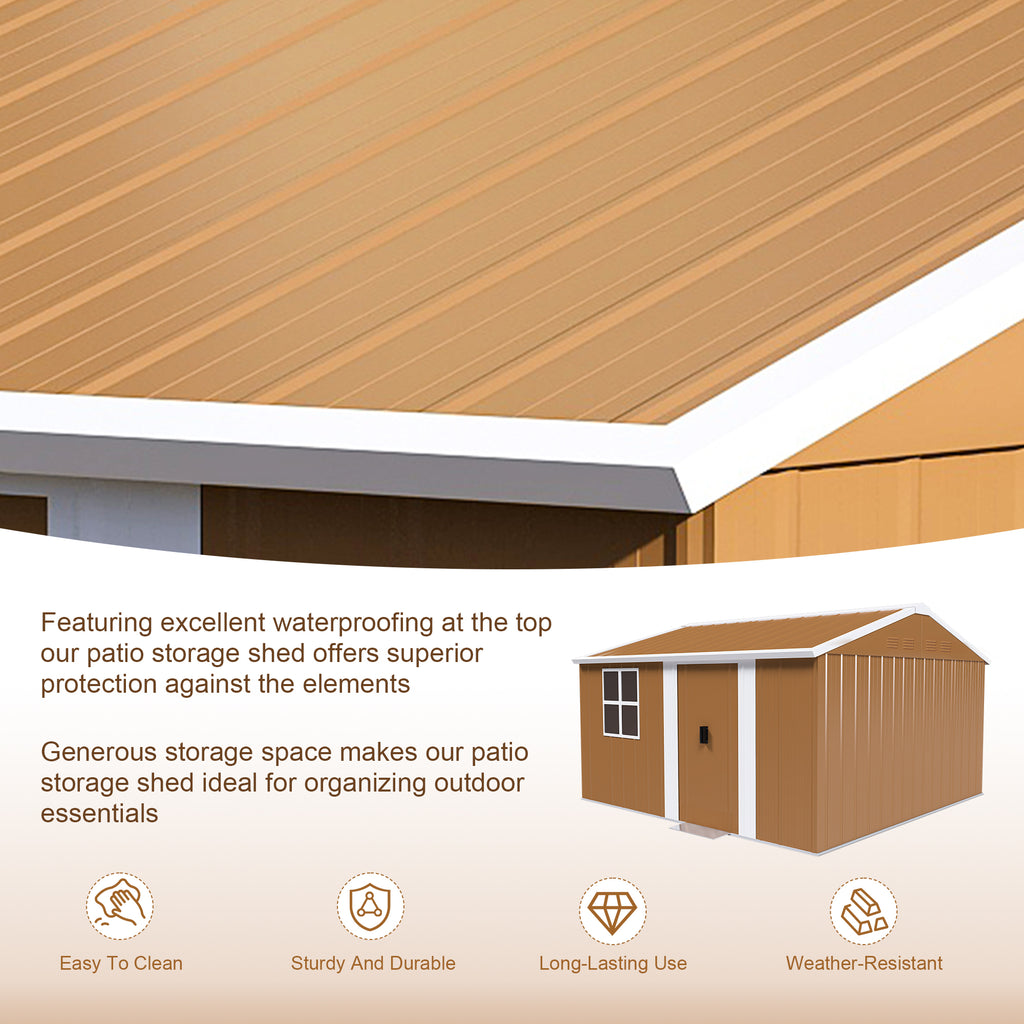 12x10 FT Heavy-Duty Metal Storage Shed