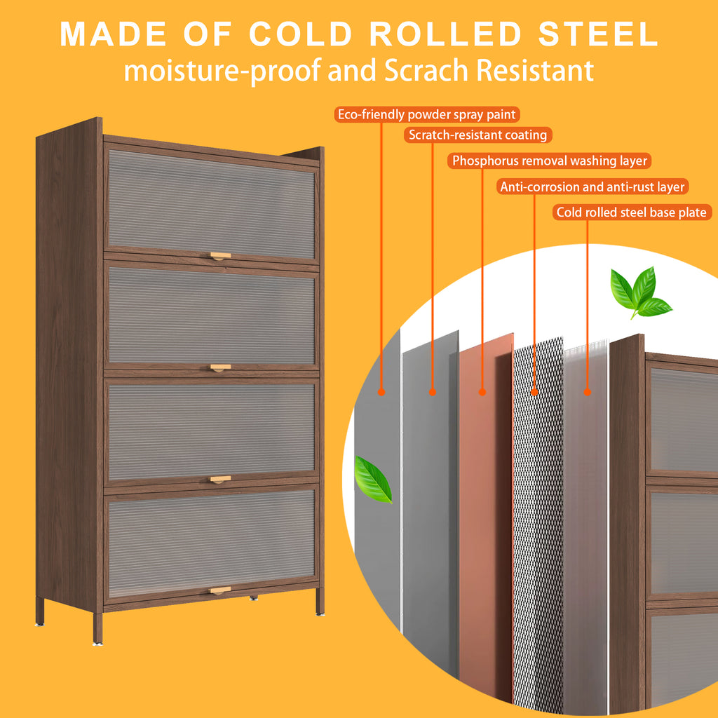 57'' Tall Metal 4 Flip Doors Cabinet