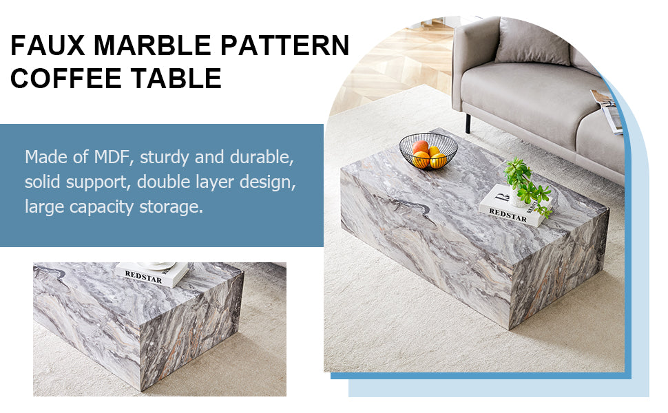 Grey Stone Pattern Coffee Table