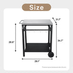 2-Tier Outdoor Grill Cart with Stainless Steel Top