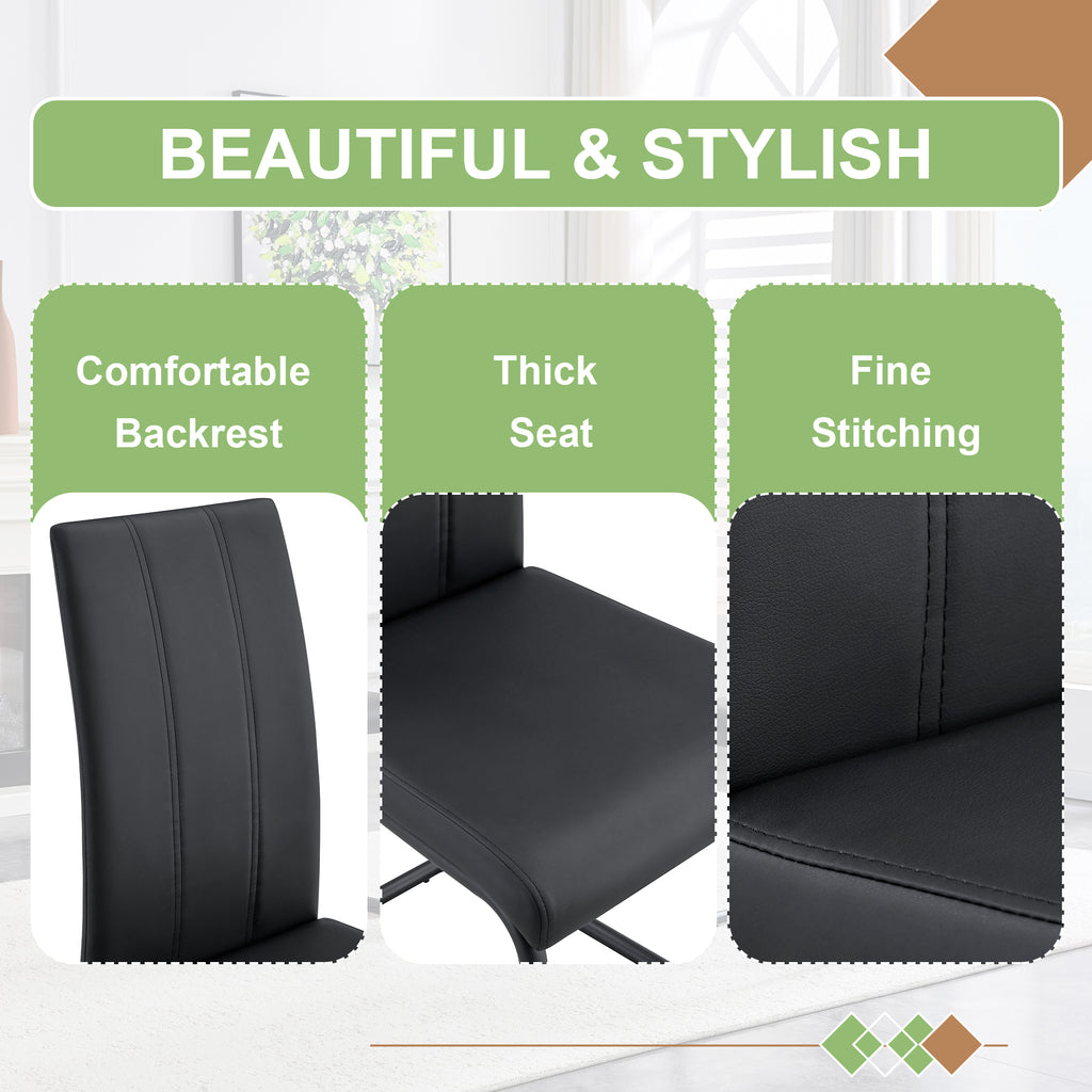2-Pack PU Upholstered Dining Chairs