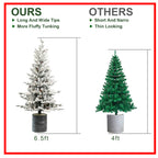 3FT Flocked Christmas Tree with Pot Base
