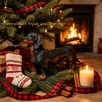 26 Inch Black and Tan Dachshund Statue