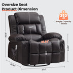 360° Swivel Rocker Recliner with Vibration Massage and Heat