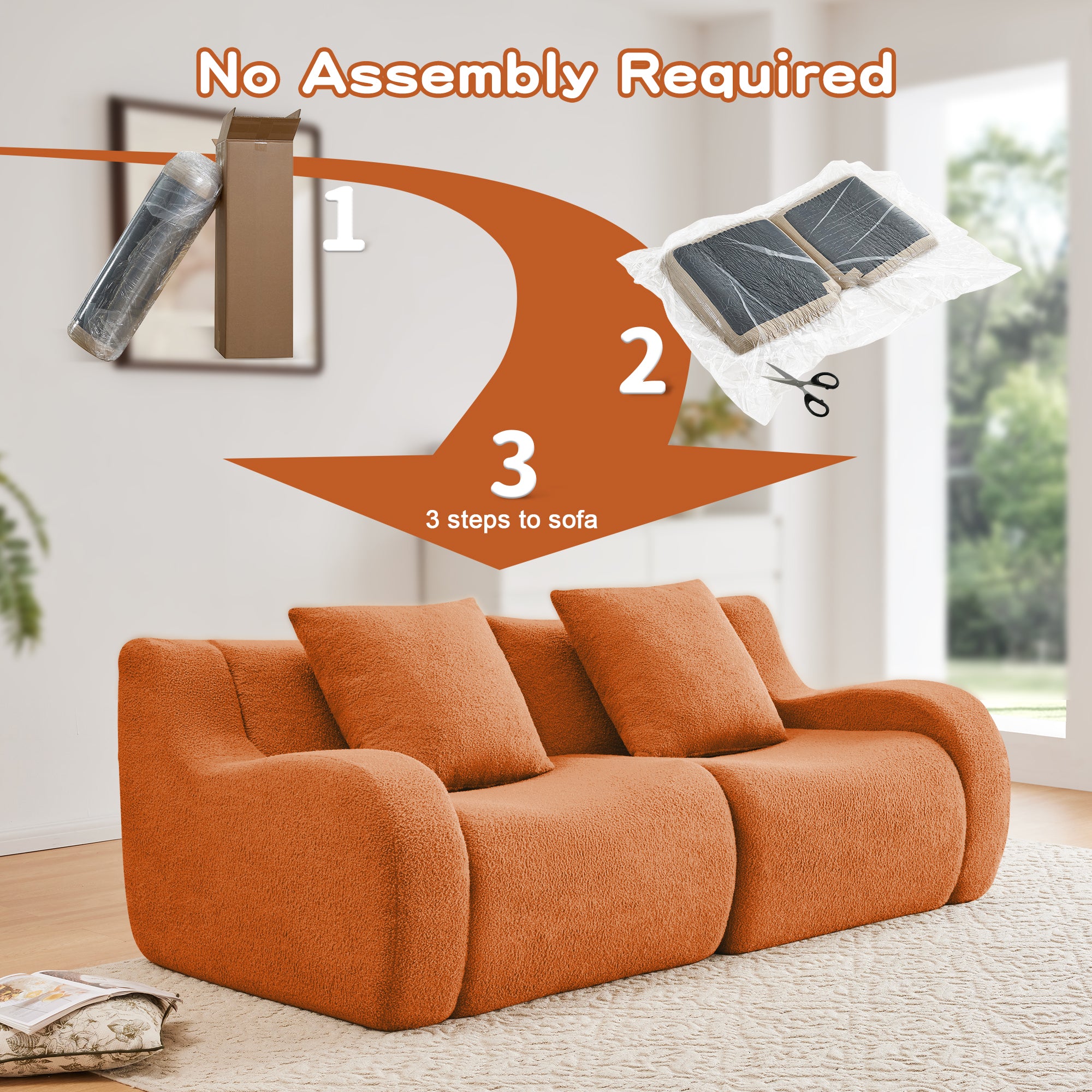 Soft Teddy Fabric Boneless Sofa
