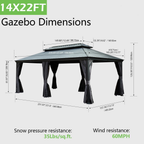 14'x22' Hardtop Gazebo with Resin Roof