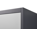 Gray Steel Lockable Large Capacity Wardrobe with Hanging Rod & Shelves