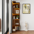 5 Tier Corner Bookshelf with Baffle and LED Lights