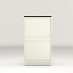 Woodgrain Tilt-Out Trash Can Cabinet with Wave-Textured Drawer