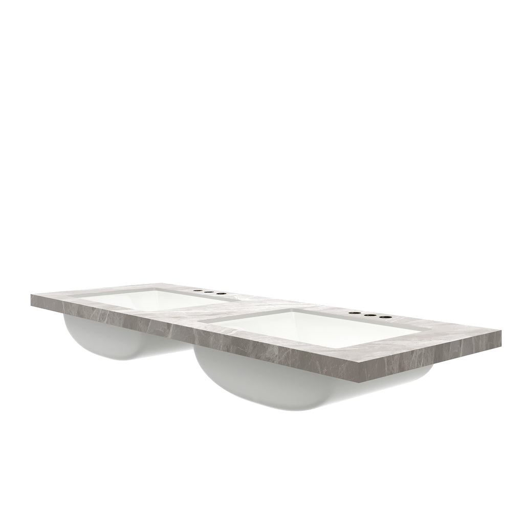 60'' Elio Bathroom Undermount Ceramic Sinks and Vanities