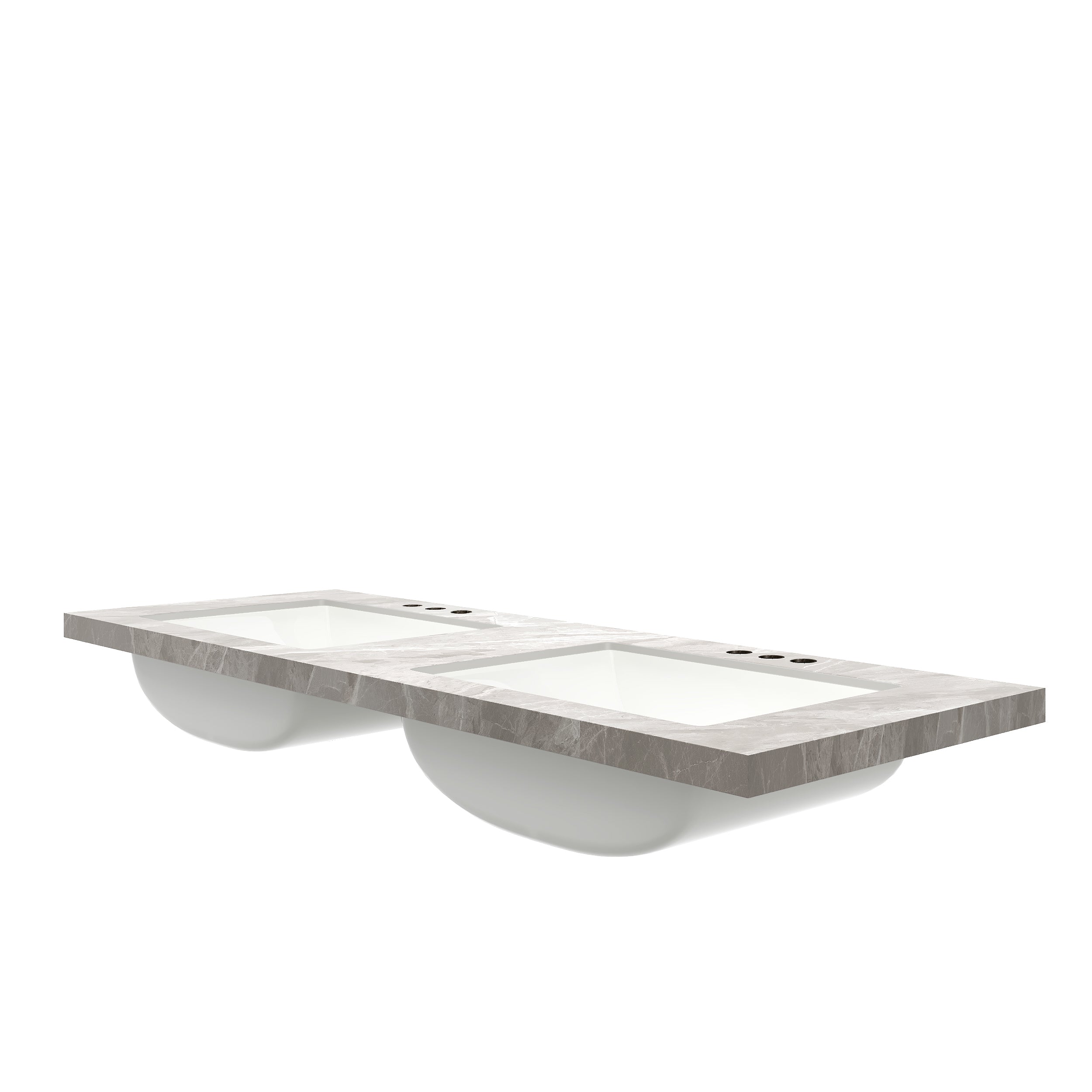 60'' Elio Bathroom Undermount Ceramic Sinks and Vanities