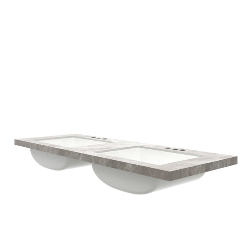 60'' Elio Bathroom Undermount Ceramic Sinks and Vanities