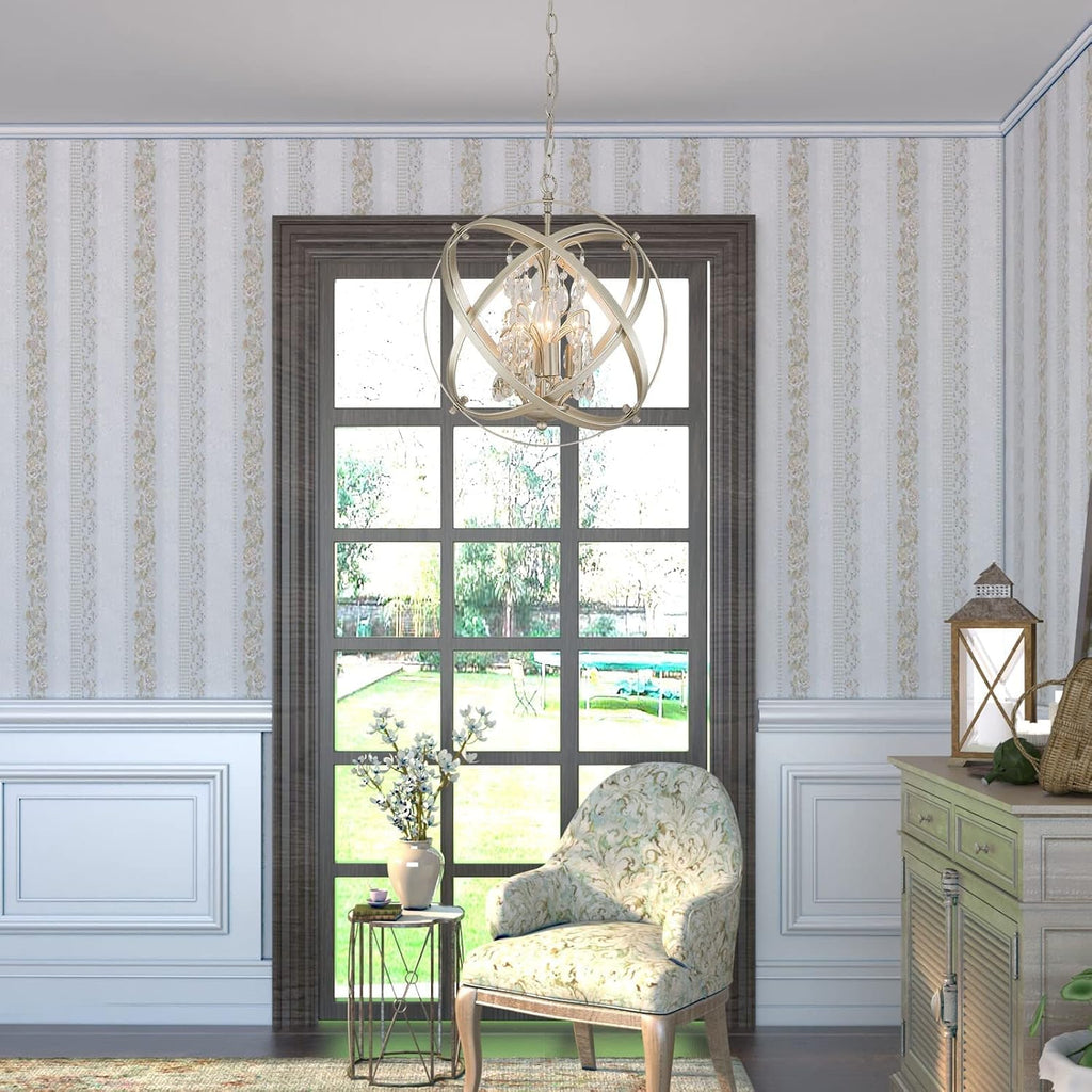 4 Lights Cage Crystal Chandelier