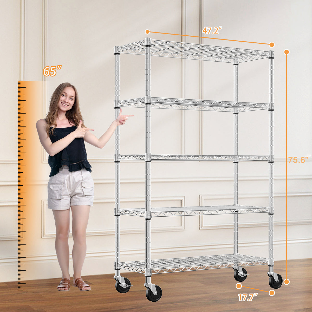 5-Shelf Heavy Duty Metal Storage Shelving Unit