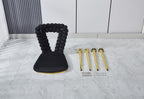 Modern Chair Set of 2 with Golden Color Iron Tube Legs