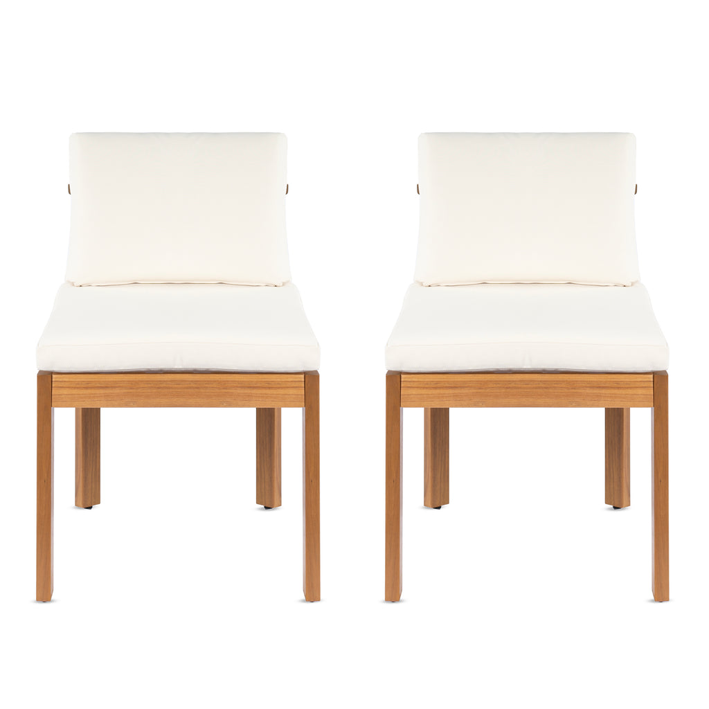 Acacia Wood Outdoor Dining Chair Set of 2