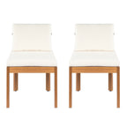 Acacia Wood Outdoor Dining Chair Set of 2