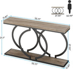 Industrial Console Table - 55" Long Entryway Sofa Table