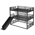 Full Over Full Over Full Bunk Bed with Slide